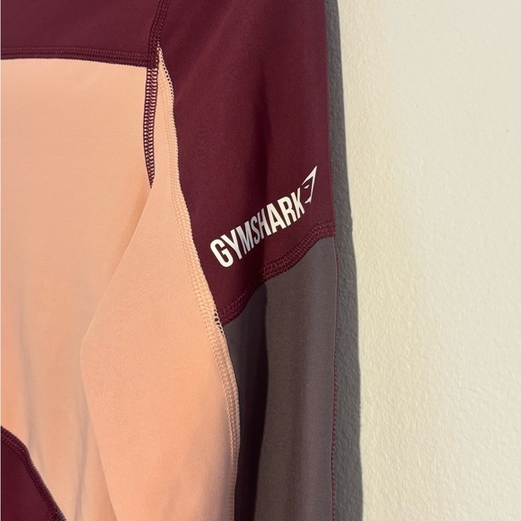 NWOT Gymshark Illusion Long Sleeve Top Dark Ruby/Blush Nude/Slate Lavender - Picture 5 of 9